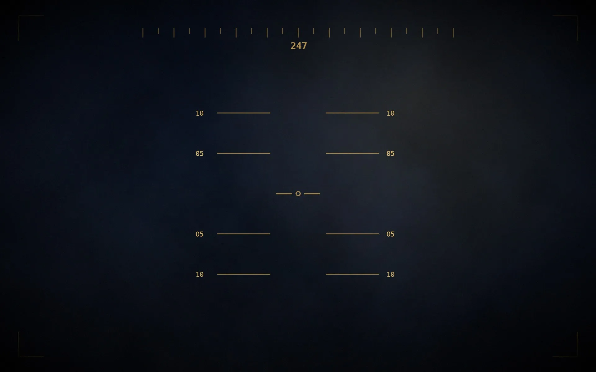 Head-up display symbology over a dark sky