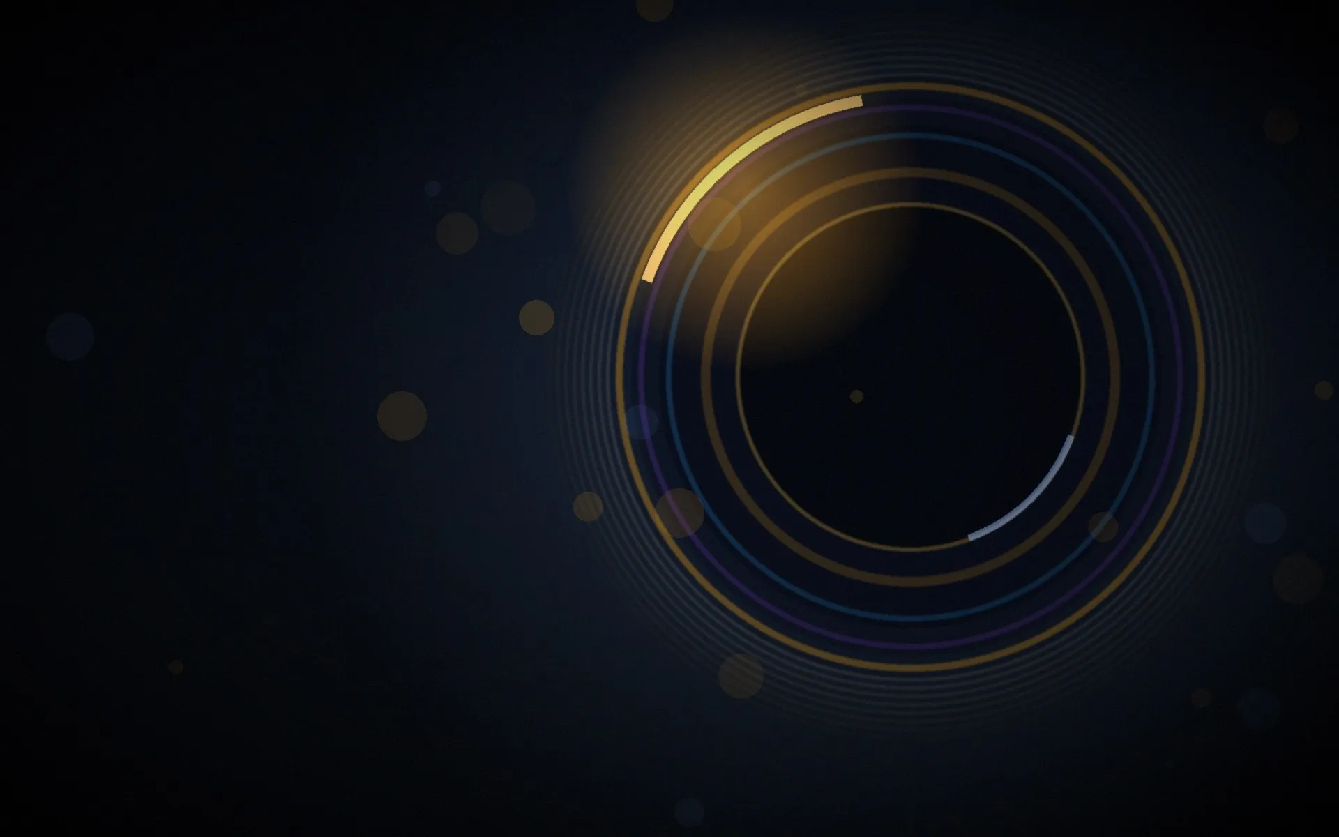Precision lens element under amber light
