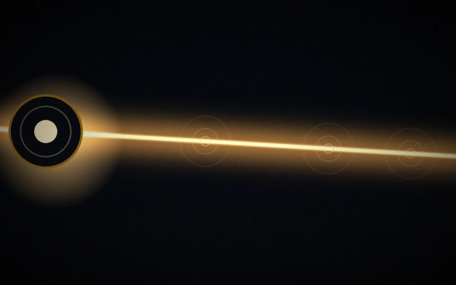 Concept visual of a high-power laser beam leaving an emitter aperture